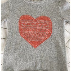 Tucker + Tate Gray Sweater with Pink Heart
